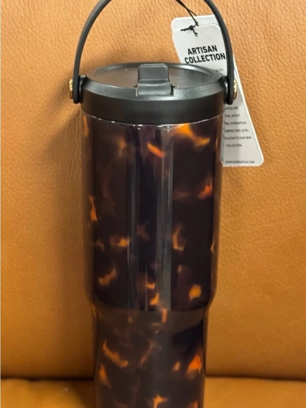 Tortoiseshell Travel Tumbler - Brown/Black Hydrapeak